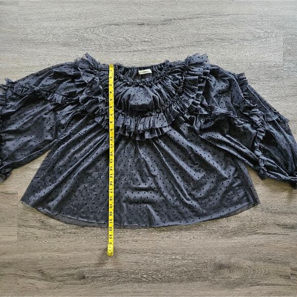 Ulla Johnson Black Dita Ruffle Sheer Blouse Size 4? - Picture 14 of 15